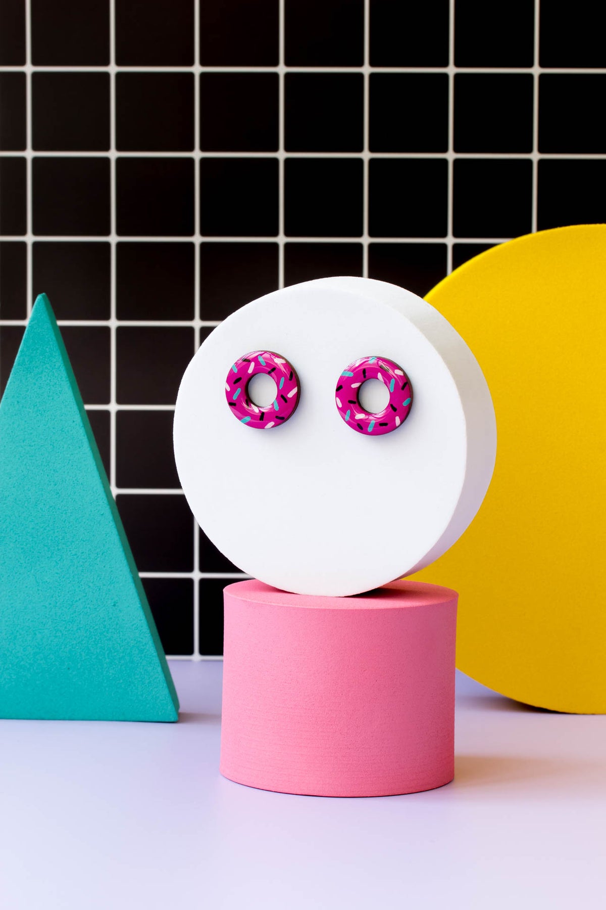 Pendientes aros fucsia mini