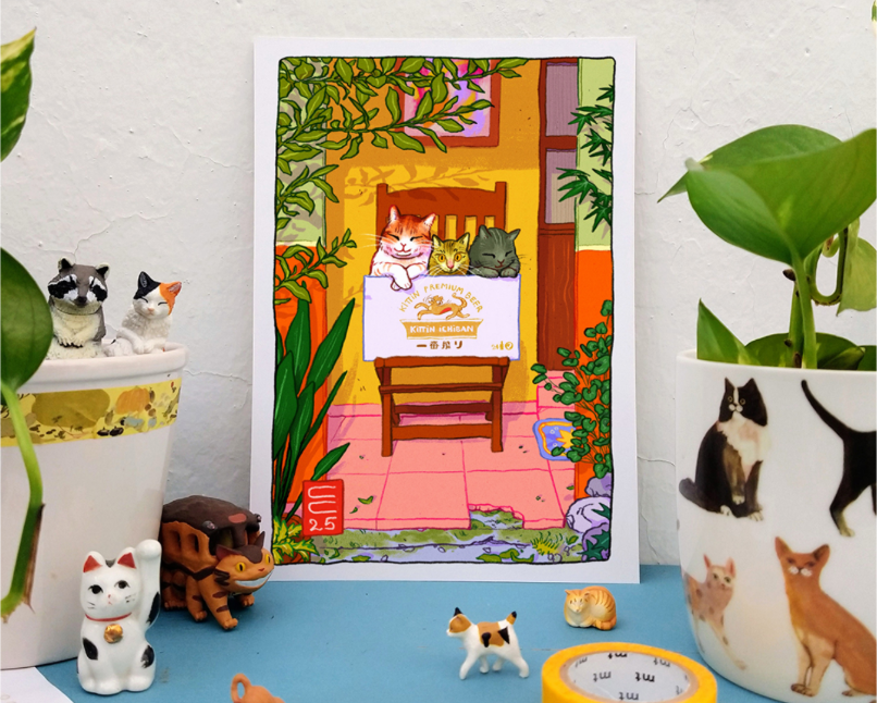 Lámina Caja de gatitos