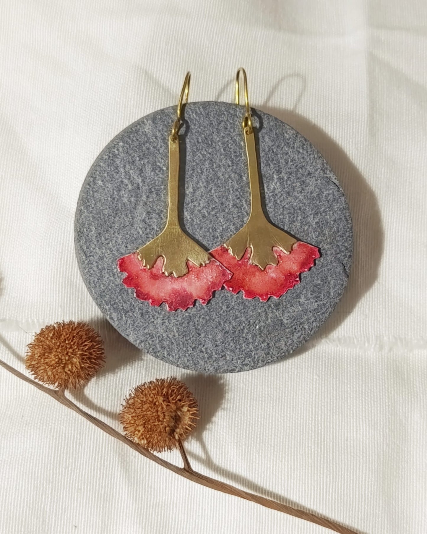 Pendientes clavel de latón