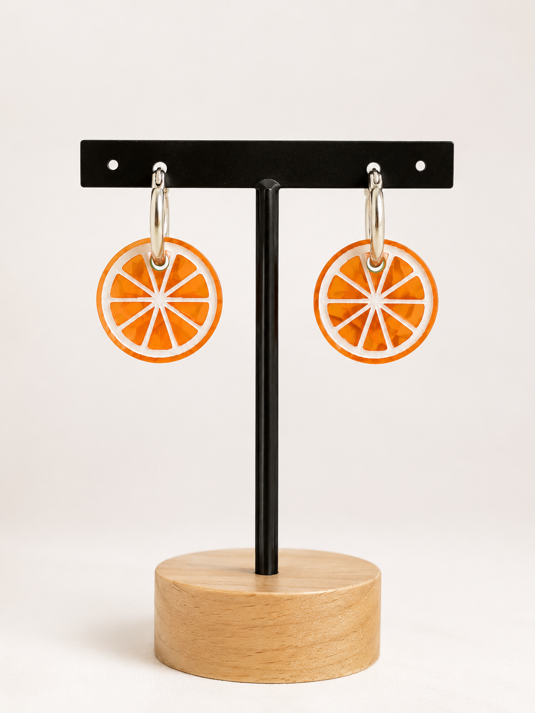 Pendientes rodajas de naranjas