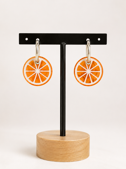 Pendientes rodajas de naranjas