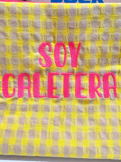 Neceser soy caletera vichy amarillo letra rosa