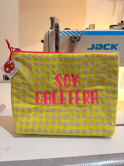 Neceser soy caletera vichy amarillo letra rosa