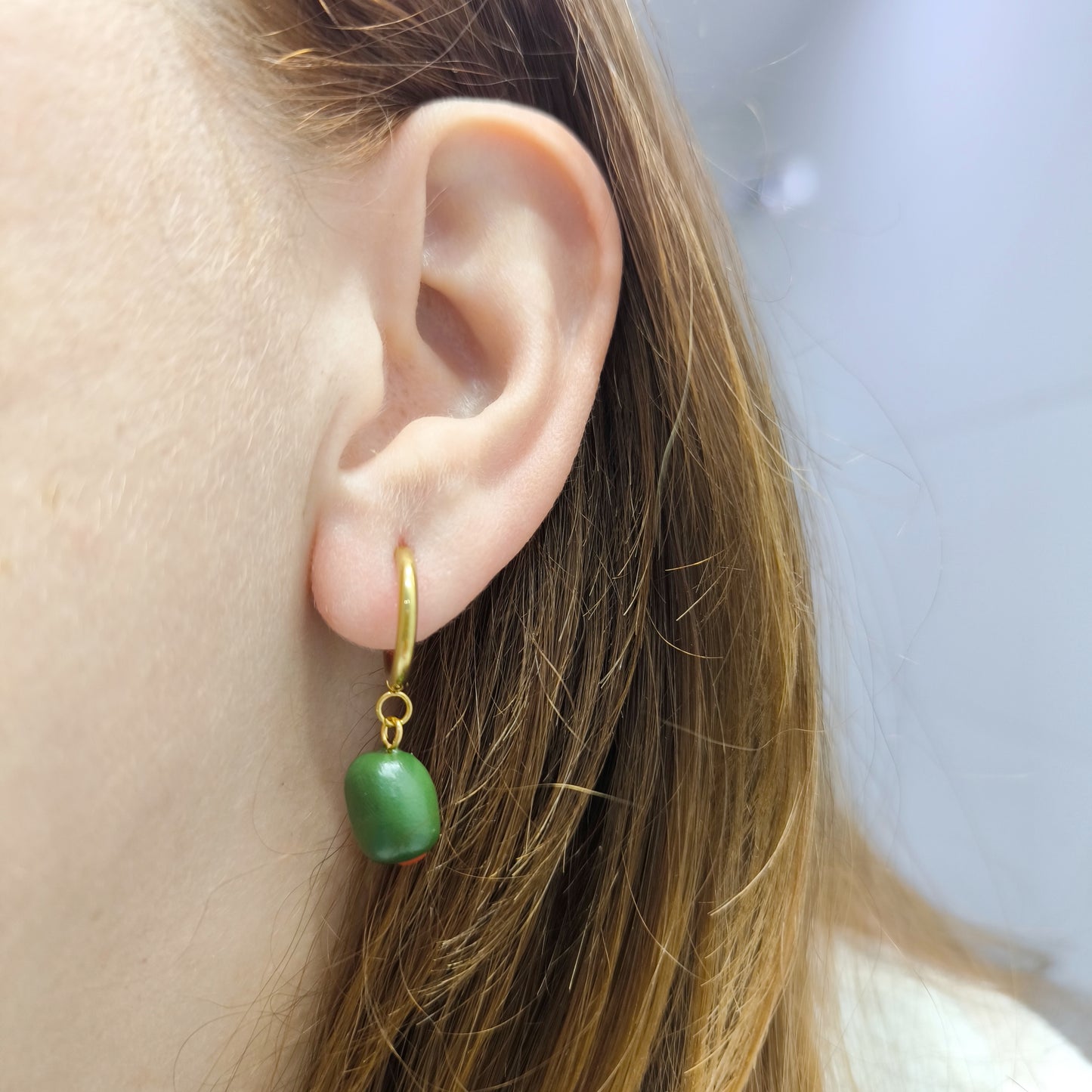 Pendientes Aceitunas aro dorado