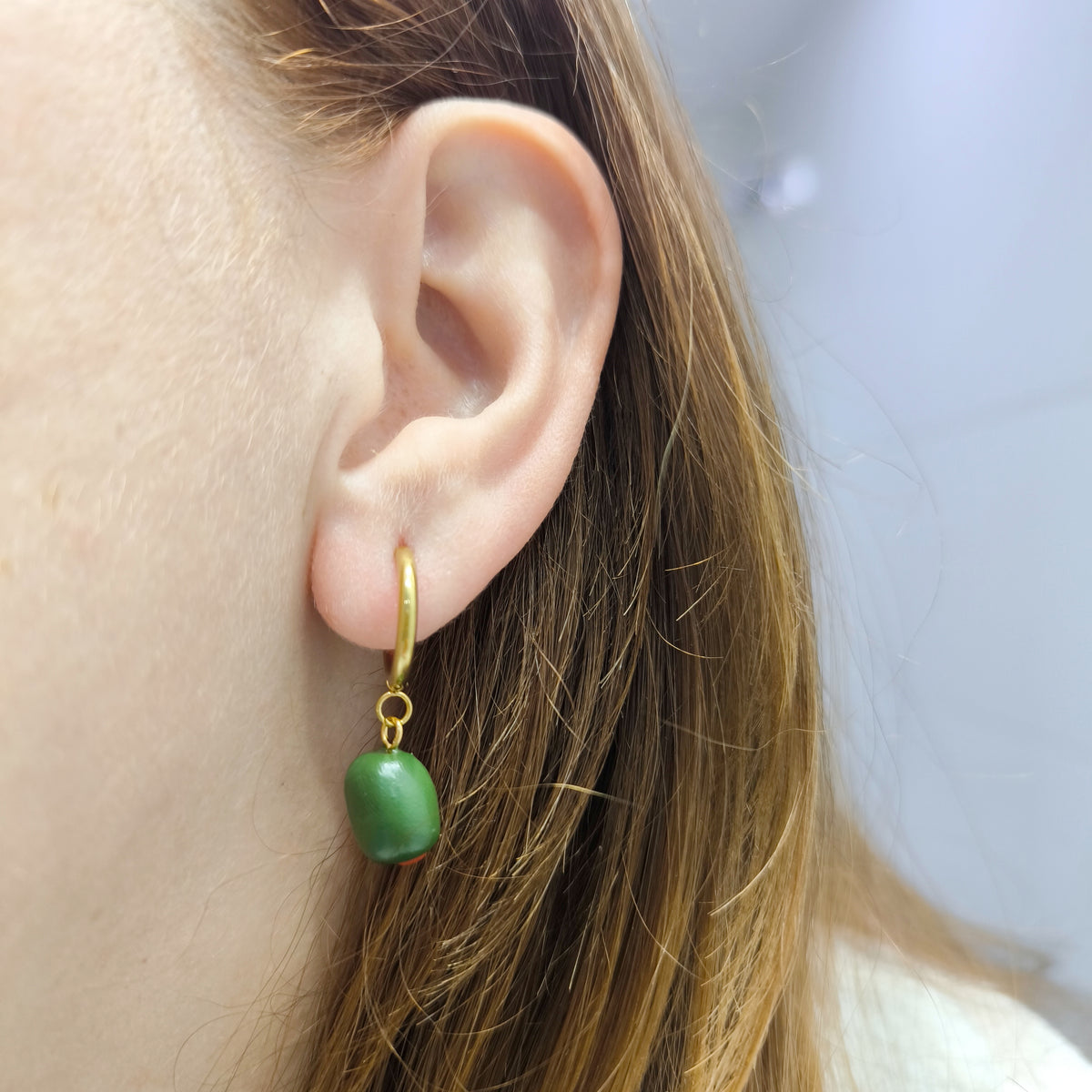Pendientes Aceitunas aro dorado