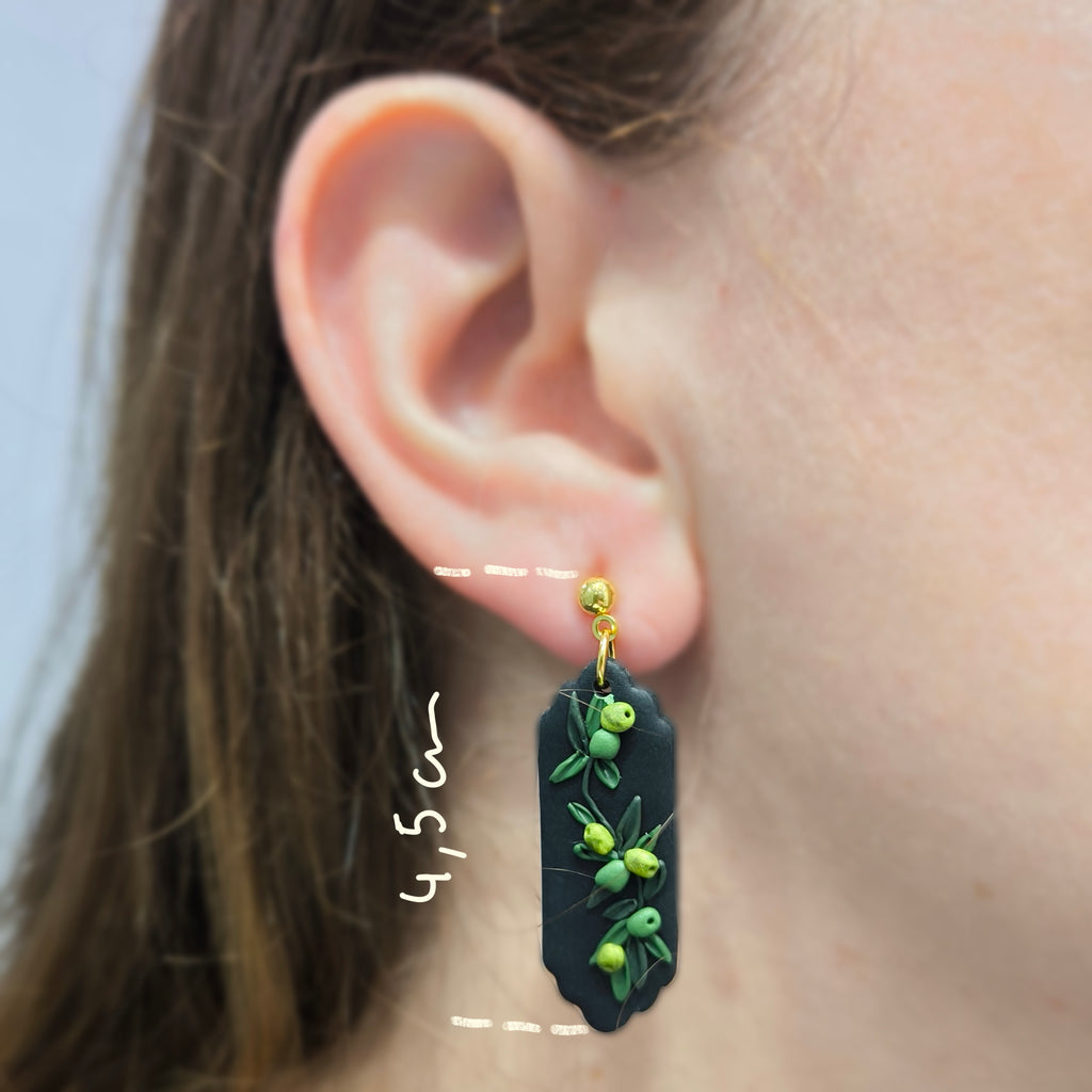 Pendientes Olivo alargado