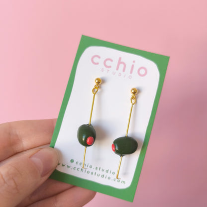 Pendientes Pincho de Aceitunas dorado