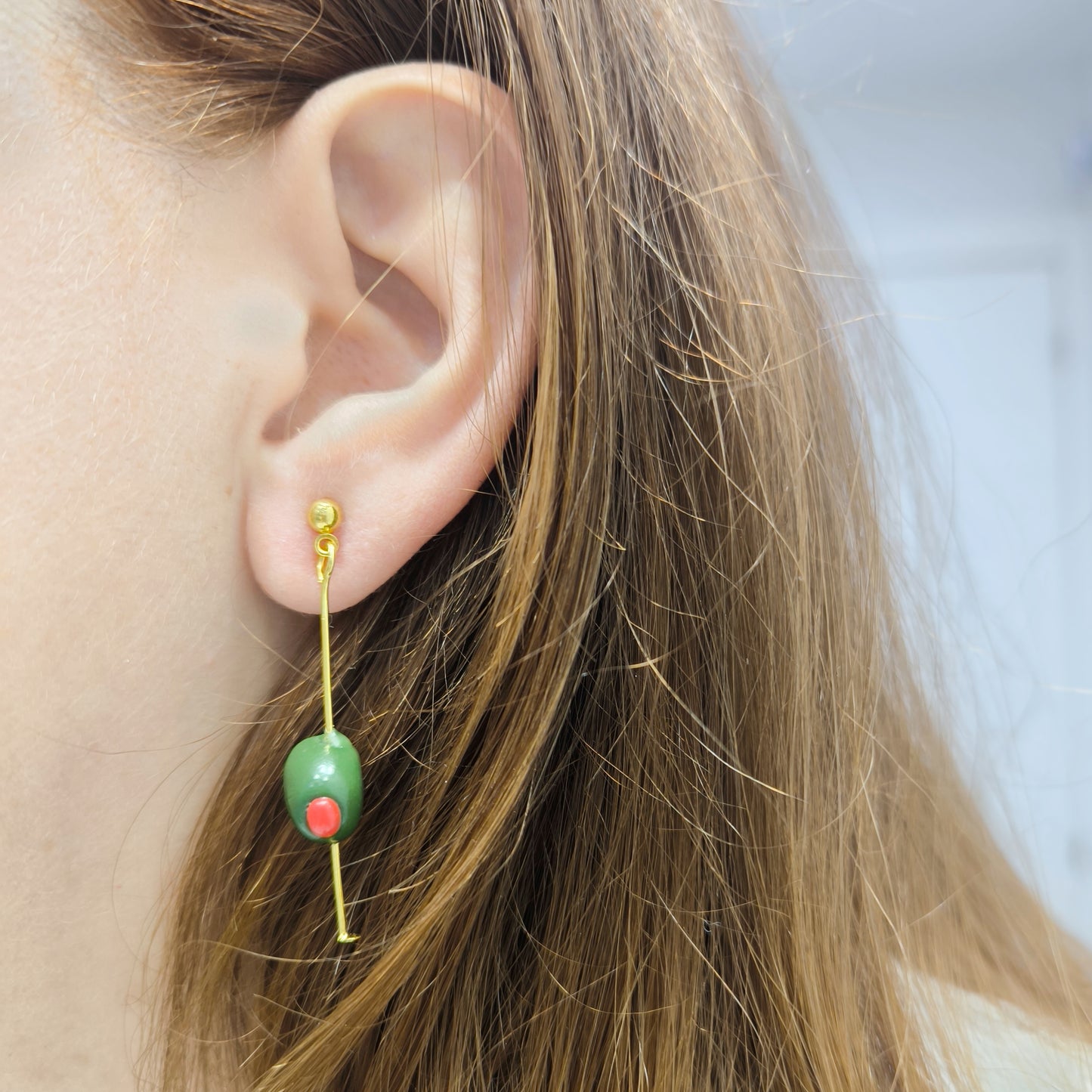 Pendientes Pincho de Aceitunas dorado