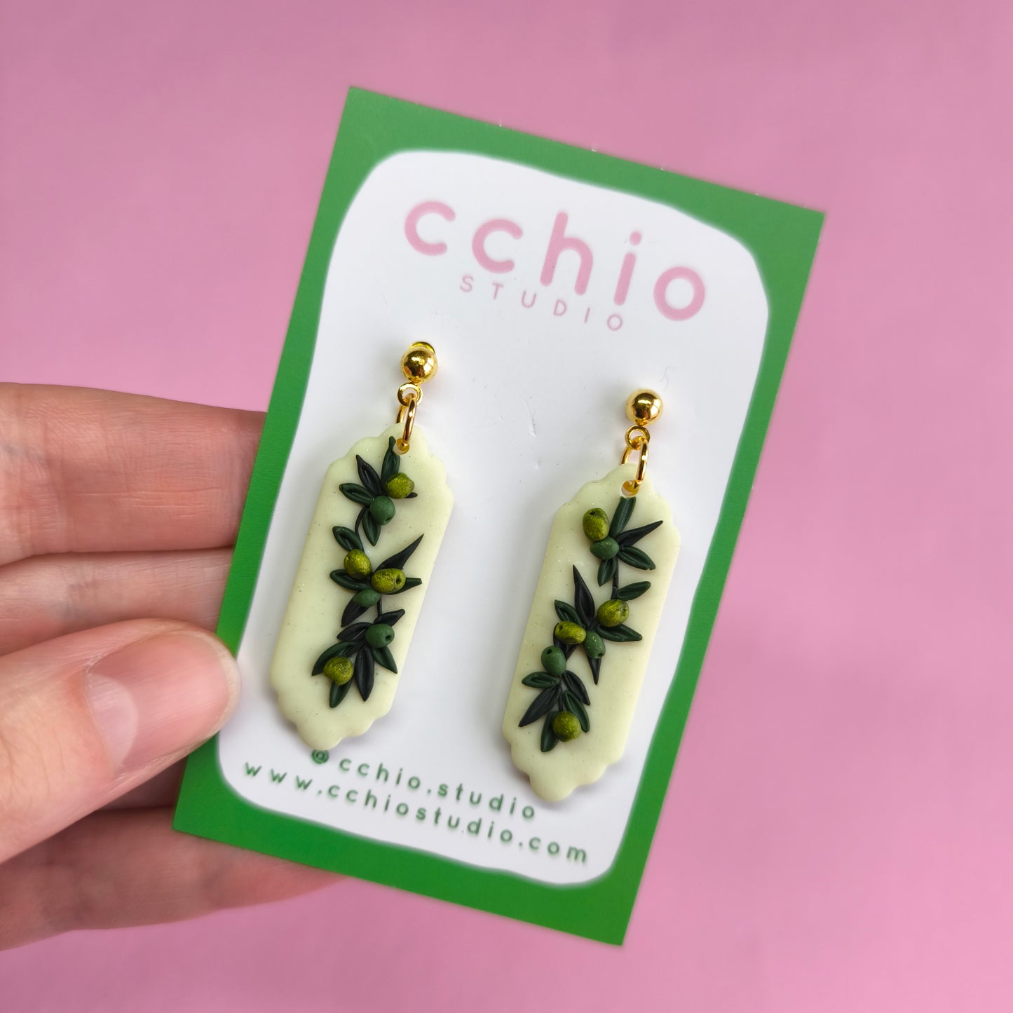 Pendientes Olivo alargado