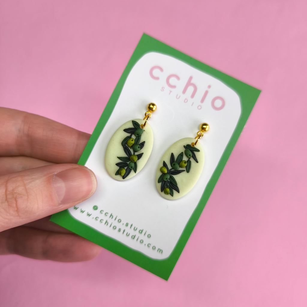 Pendientes Olivo ovalado