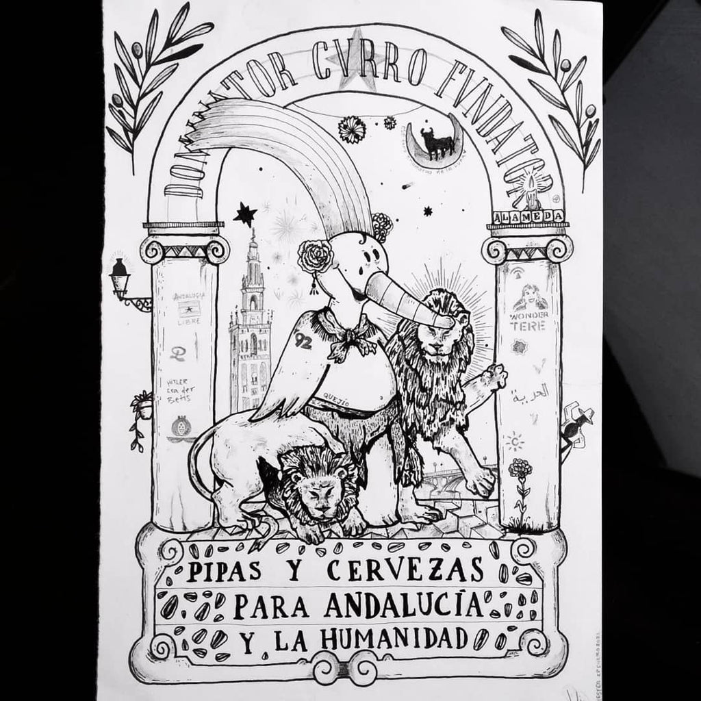 Lámina Curro: Pipas y cervezas