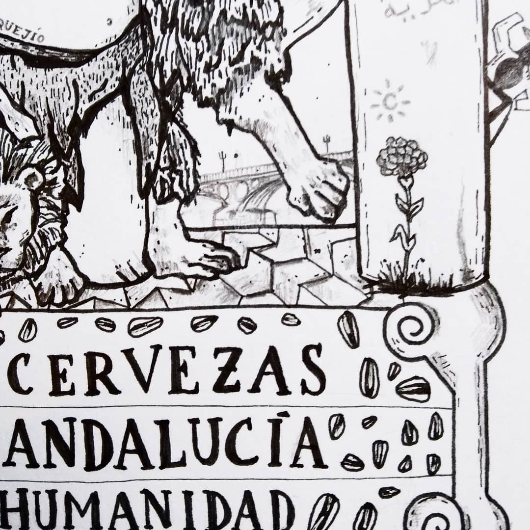 Lámina Curro: Pipas y cervezas