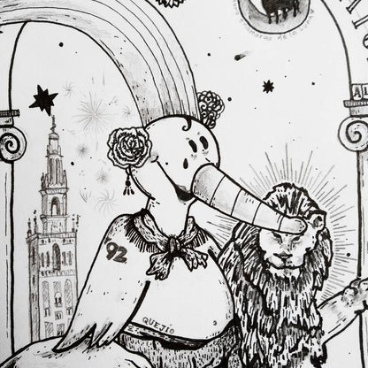 Lámina Curro: Pipas y cervezas