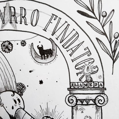 Lámina Curro: Pipas y cervezas