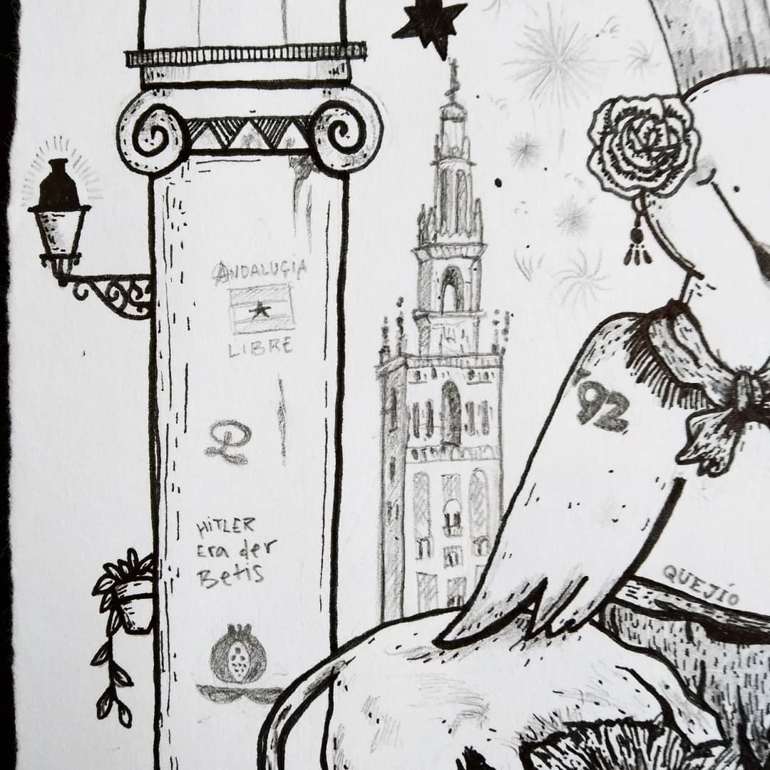 Lámina Curro: Pipas y cervezas