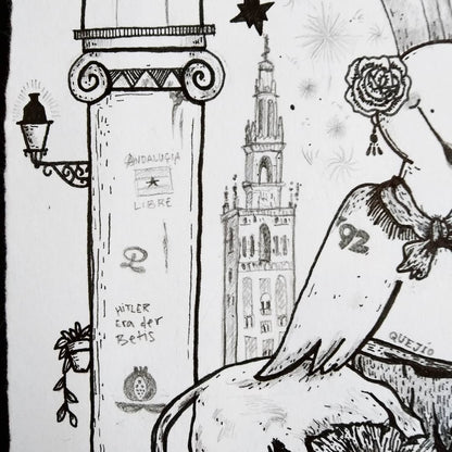 Lámina Curro: Pipas y cervezas