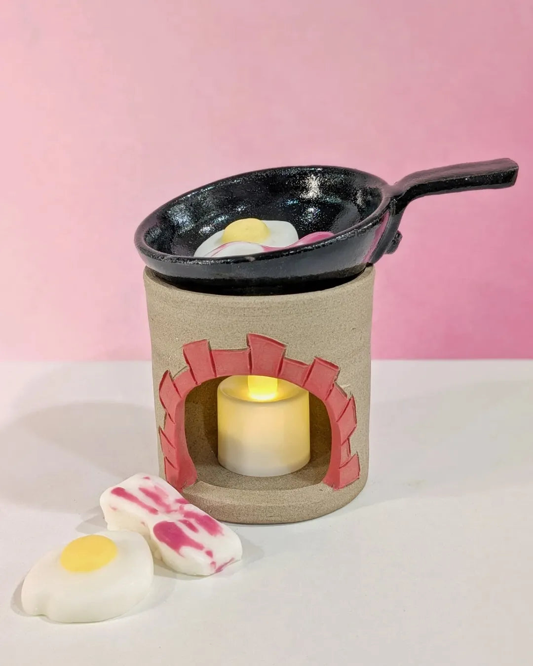 Quemador horno + sartén cerámica + waxmelts huevo y bacon