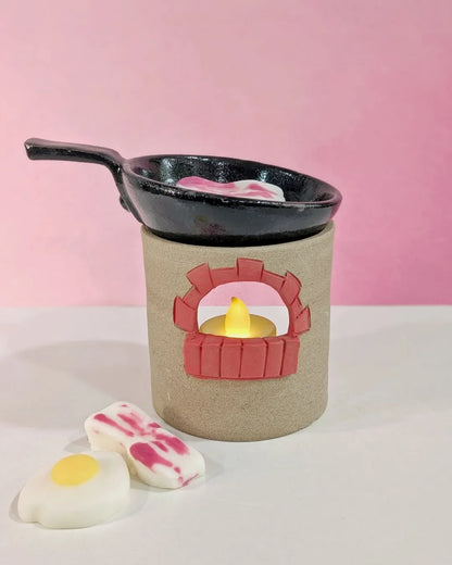Quemador horno + sartén cerámica + waxmelts huevo y bacon