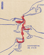 Lámina Compartir es vivir - Copas de vino