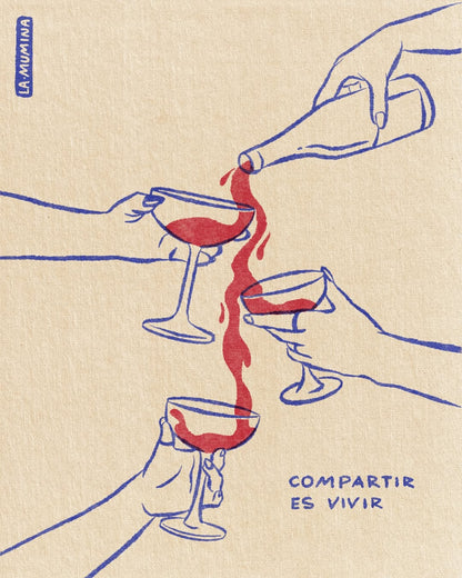 Lámina Compartir es vivir - Copas de vino