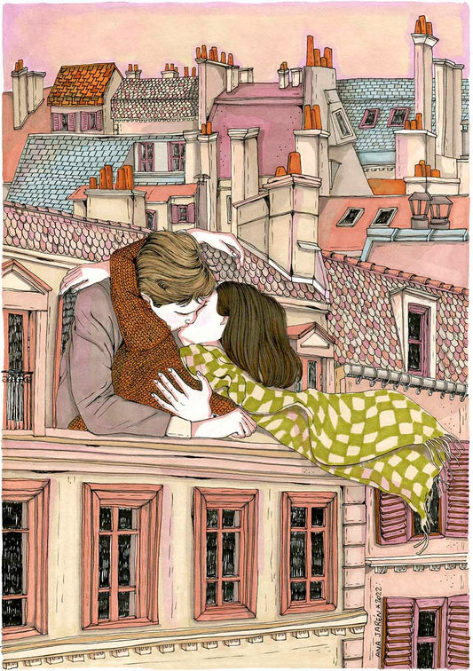 A3 sheet Girl breakfast dog