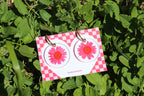 Pendientes Margaritas ROJA encapsuladas