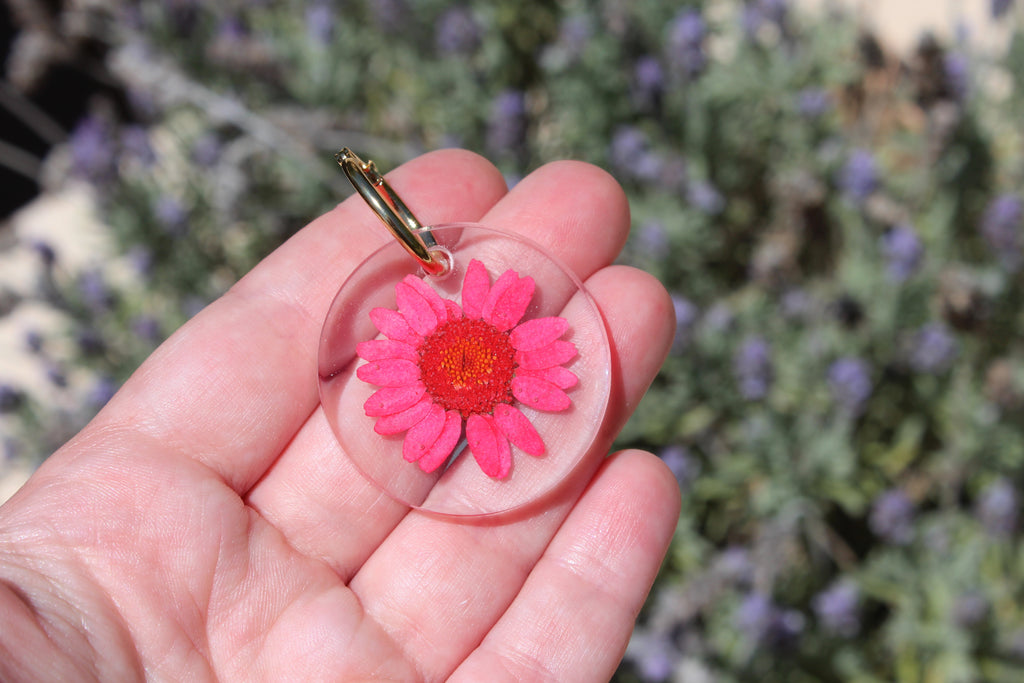Pendientes Margaritas ROJA encapsuladas