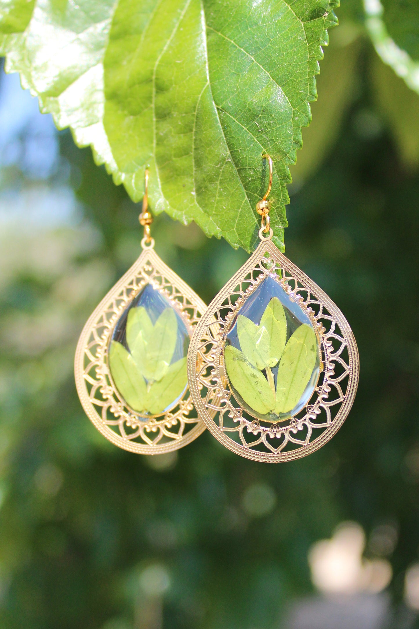 Pendientes de hojas Boho