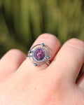 Anillo Siempreviva morado - plateado