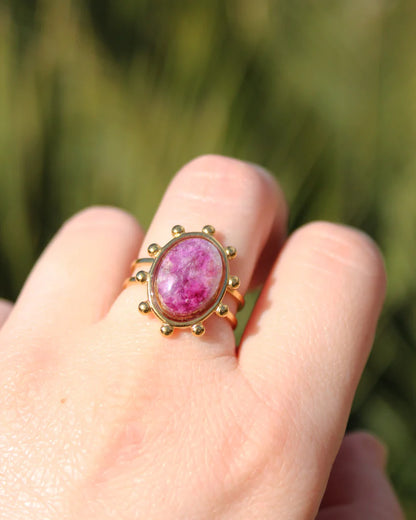 Anillo Orquídea morado y dorado