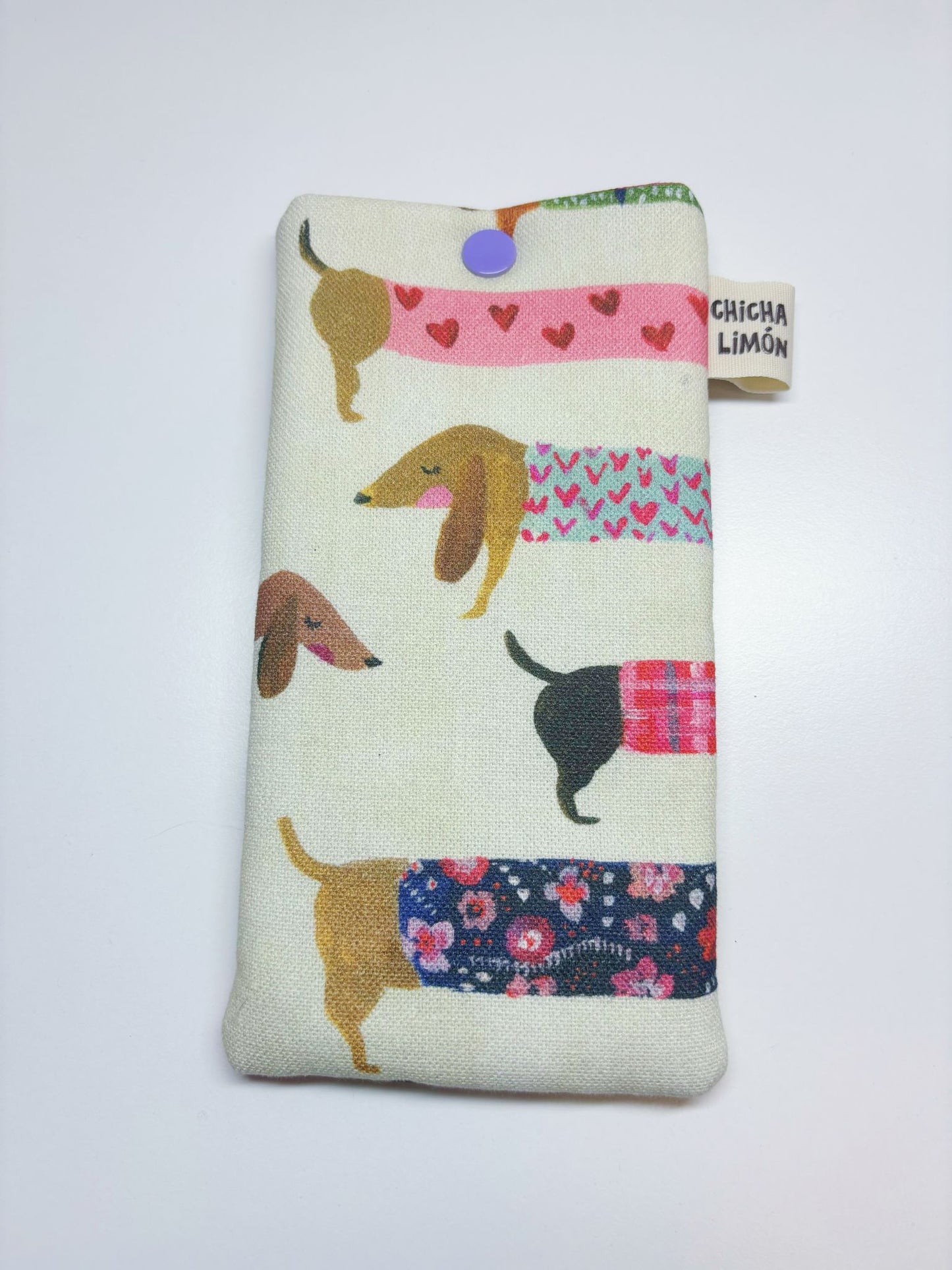 Funda de gafas perros salchichas vestido colores