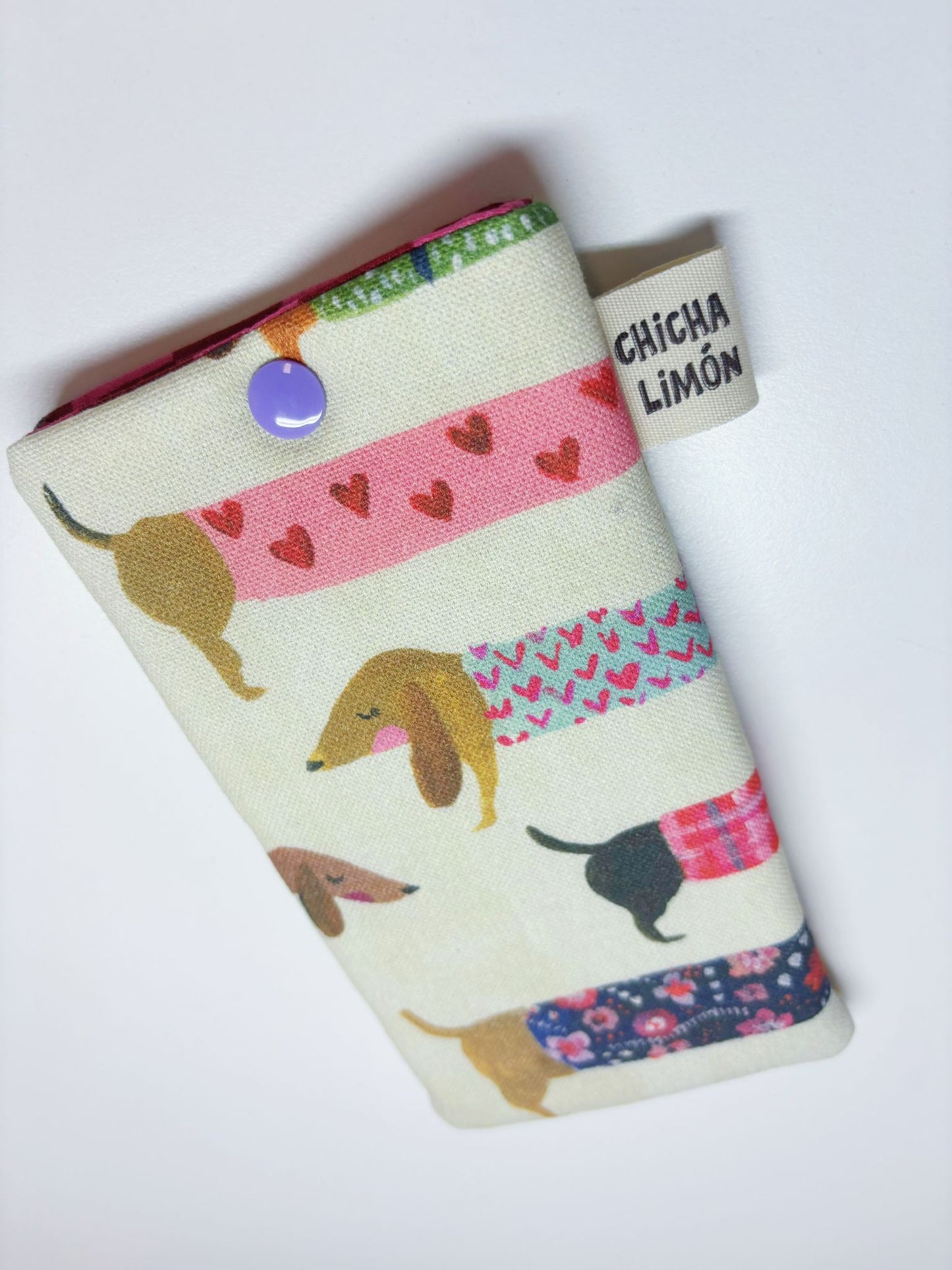 Funda de gafas perros salchichas vestido colores