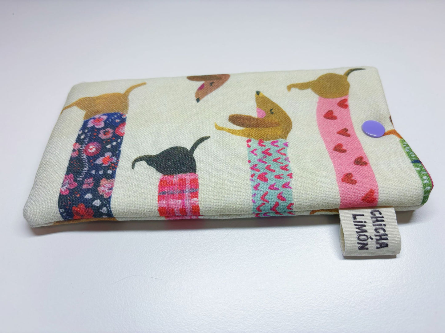 Funda de gafas perros salchichas vestido colores