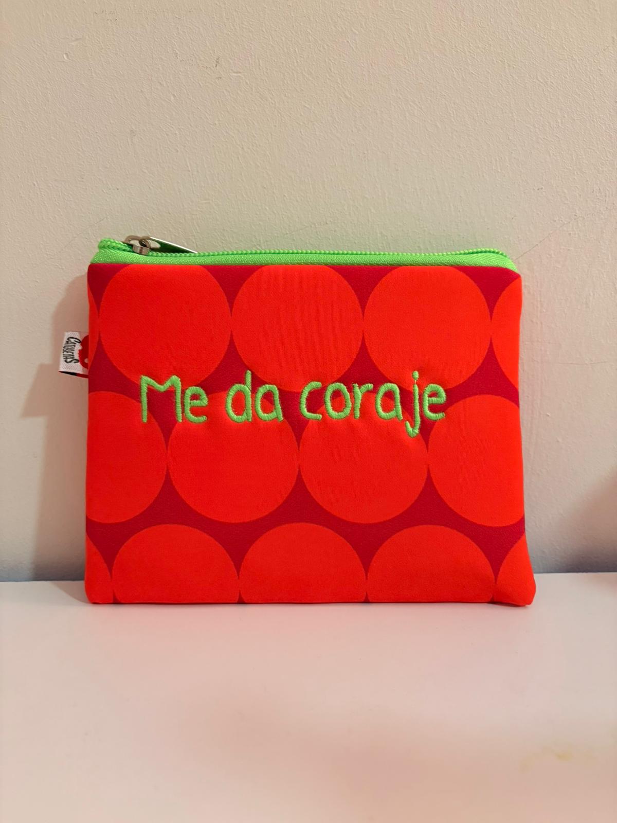 Naranja lunares grandes letra verde - Monedero - Me da coraje