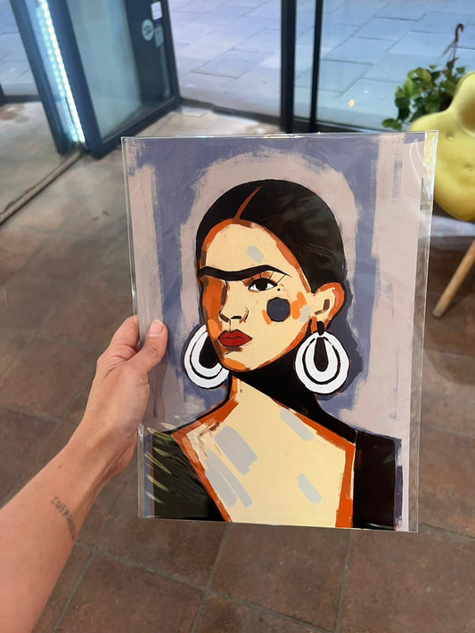 Lámina versión Frida tonos grises