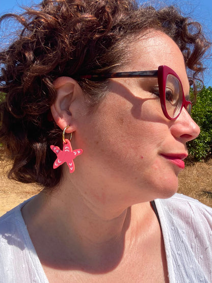 Pendientes estrellas de mar grandes