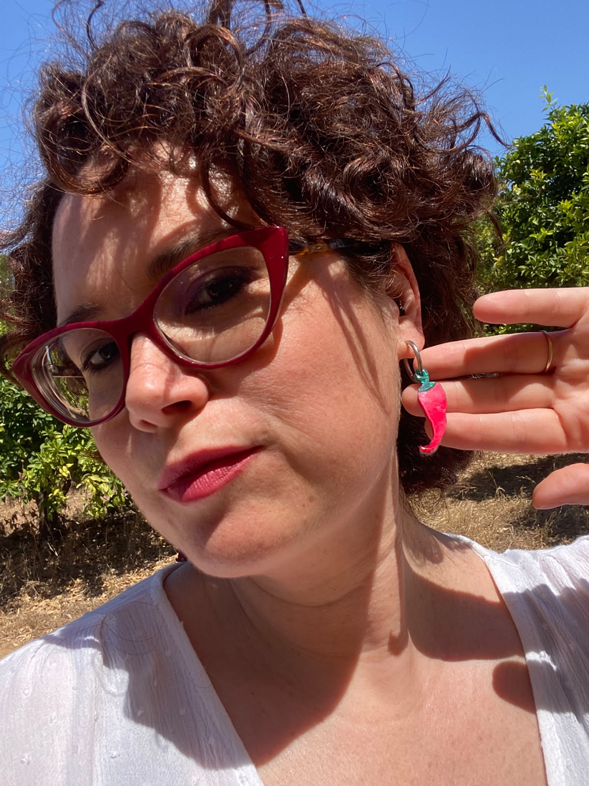Pendientes chile rojo