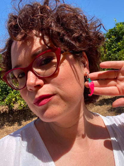 Pendientes chile rojo