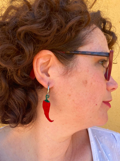 Pendientes chile rojo
