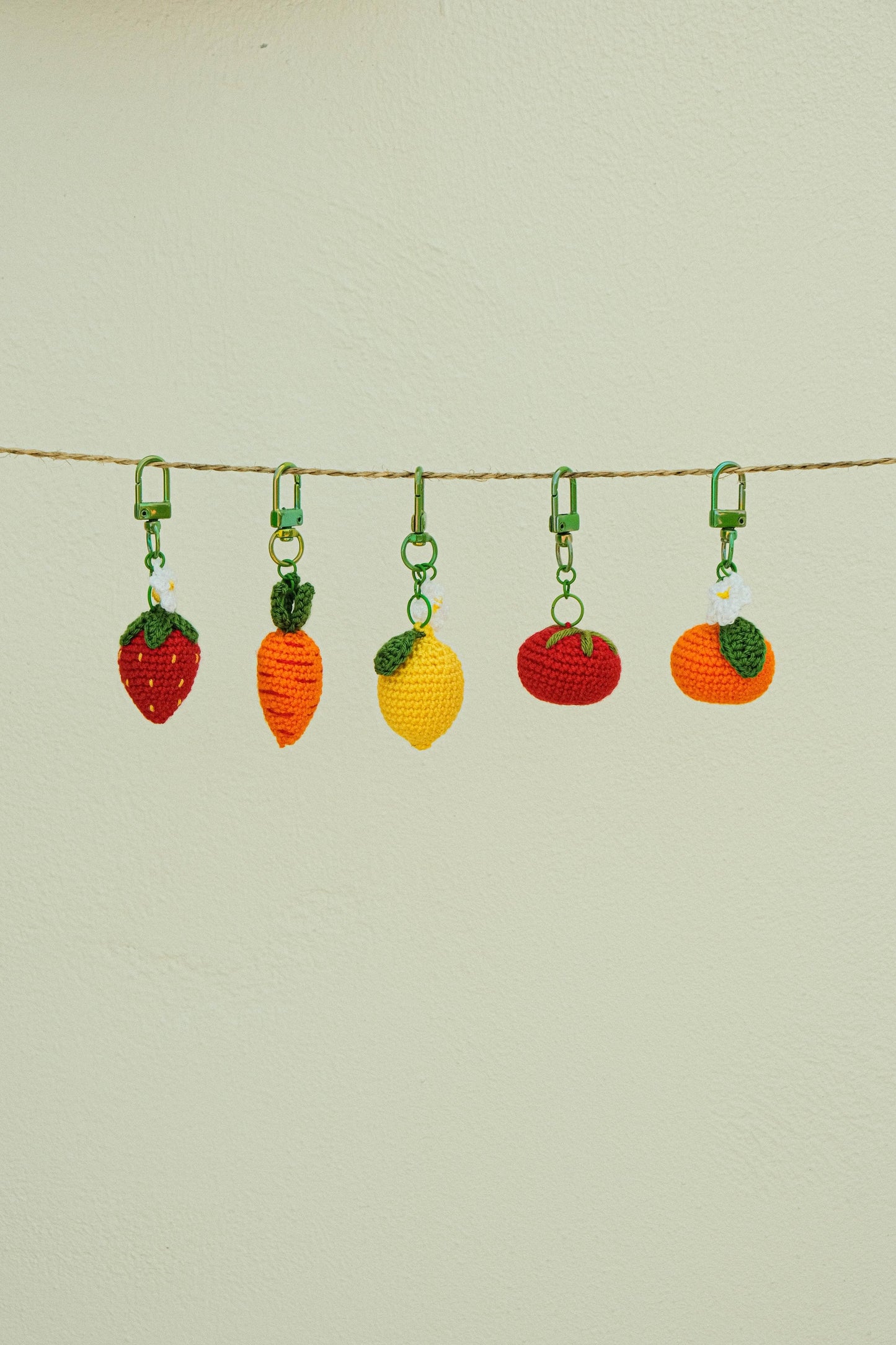 Llaveros de la huerta - crochet
