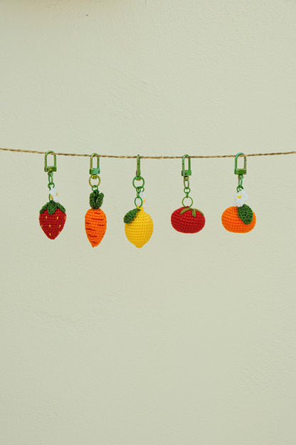 Llaveros de la huerta - crochet