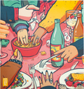 Lámina cuadrada La última cena