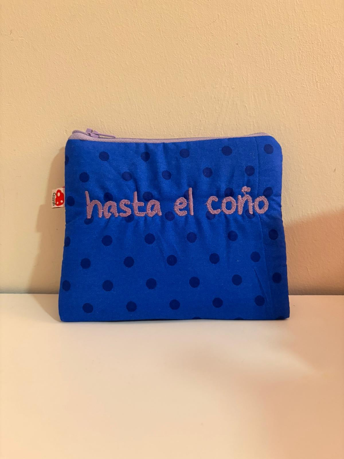 Azul lunares letra malva - Monedero - Hasta el coño