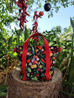 Bolso negro huerta frutas y verduras