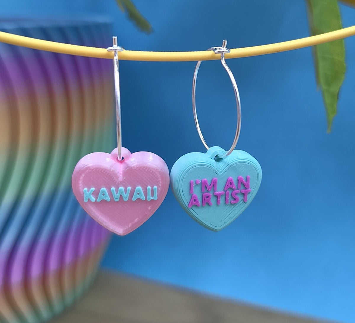 Pendientes Frase Corazón en inglés