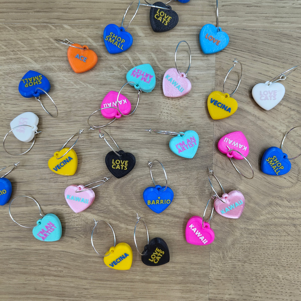 Pendientes Frase Corazón en inglés