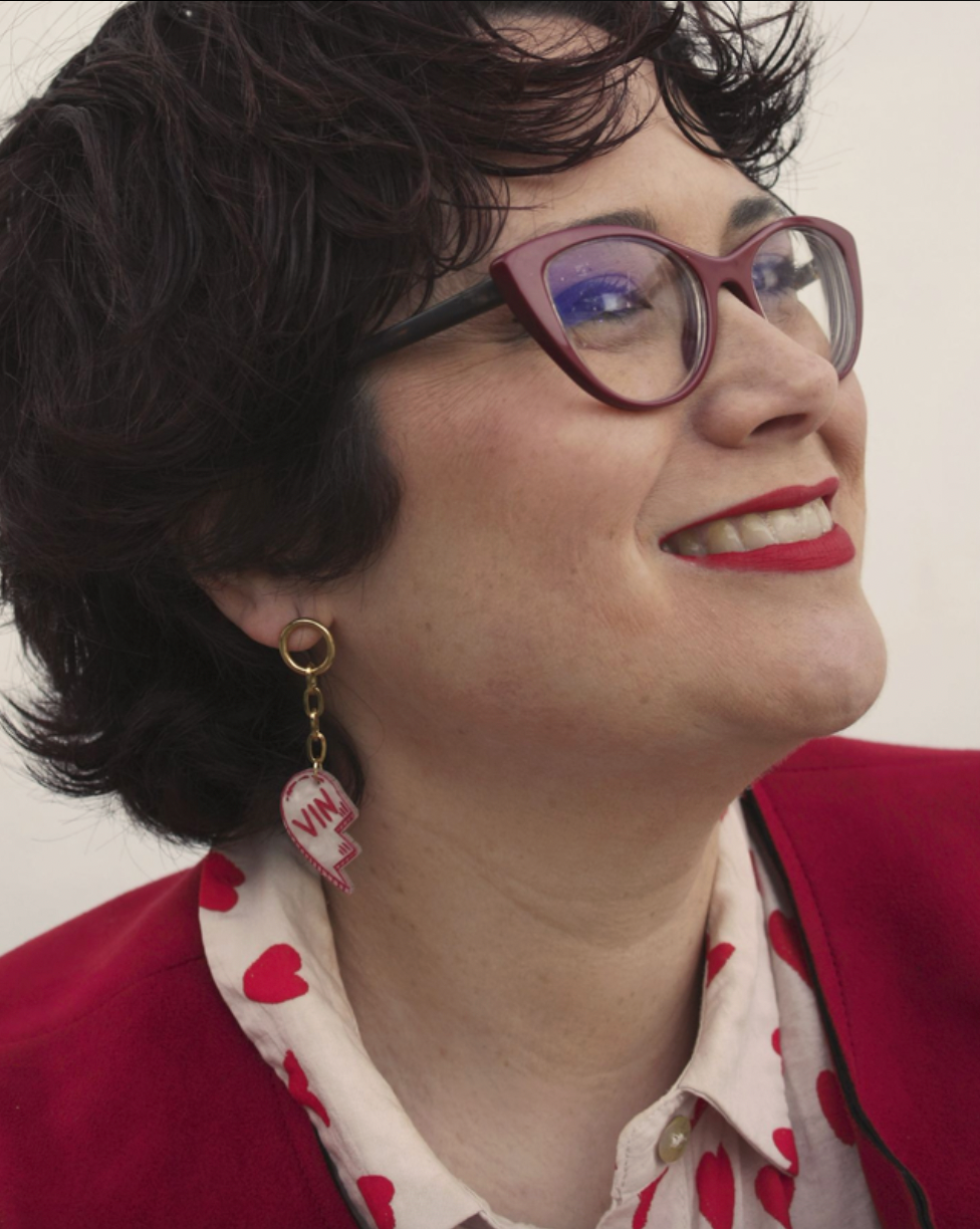 Pendientes corazón vinito