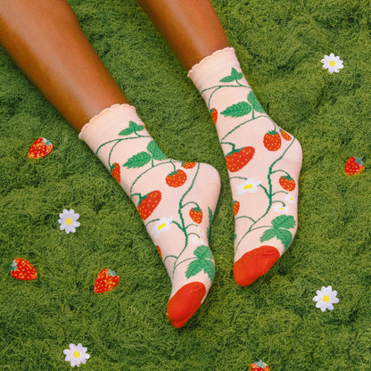 Calcetines de fresas de la huerta