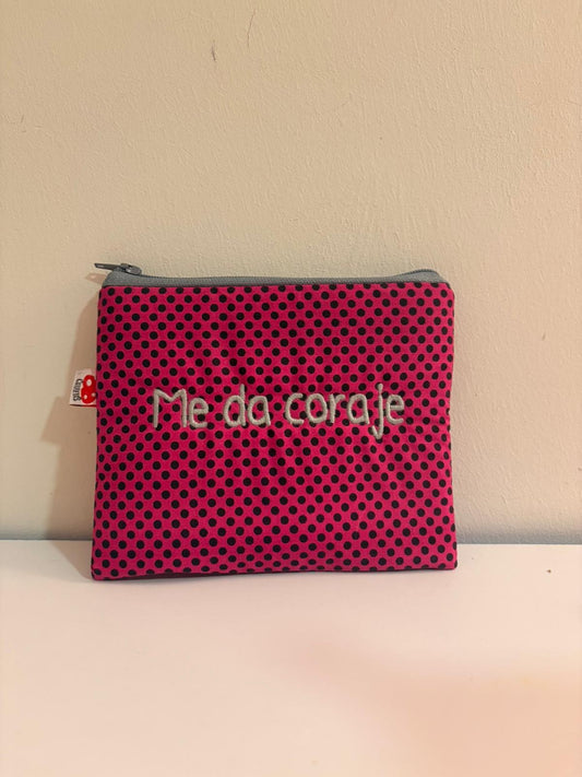 Morado lunares letra gris - Monedero - Me da coraje