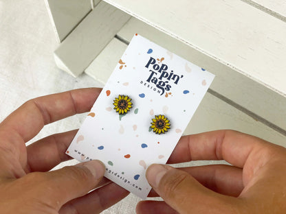 Pendientes mini girasoles